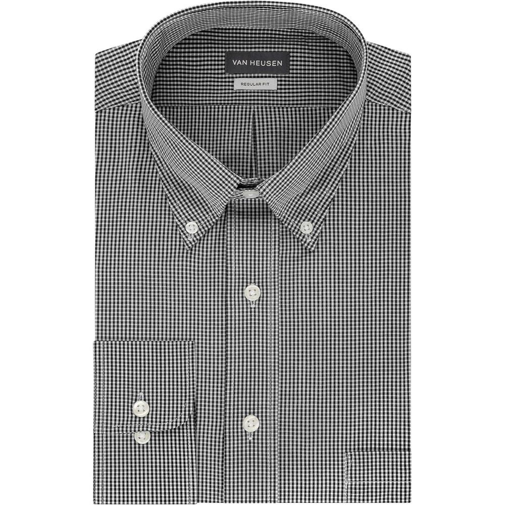 imageVan Heusen Mens Dress Shirt Regular Fit Pinpoint StripeBlack