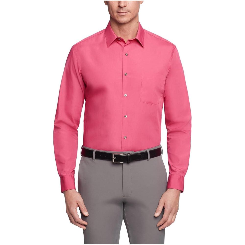 imageVan Heusen Mens Dress Shirt Regular Fit Poplin SolidDesert Rose