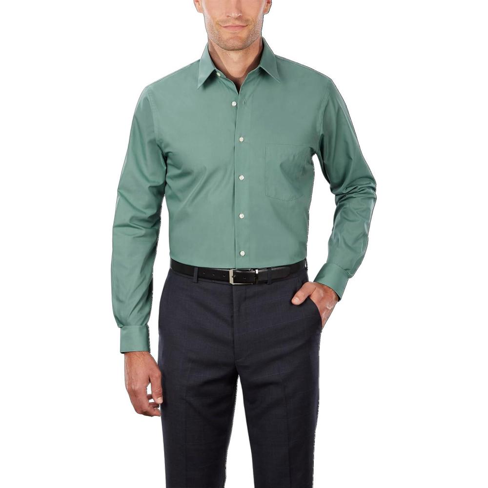imageVan Heusen Mens Dress Shirt Regular Fit Poplin SolidOcean Mist