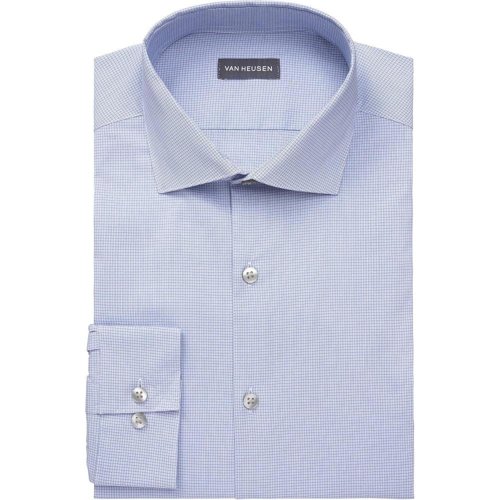 imageVan Heusen Mens Dress Shirt Slim Fit Stain Shield StretchOld Blue Silver