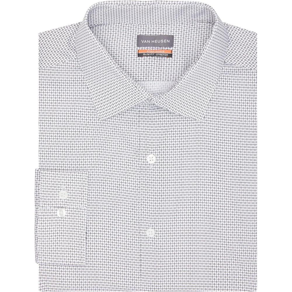 imageVan Heusen Mens Dress Shirt Slim Fit Stain Shield StretchOld Mercury