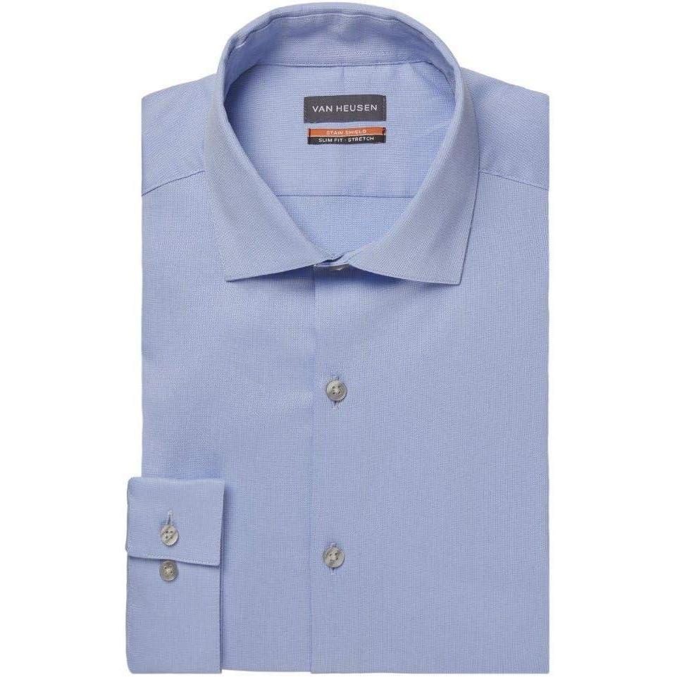 imageVan Heusen Mens Dress Shirt Slim Fit Stain Shield StretchOld Sky Blue
