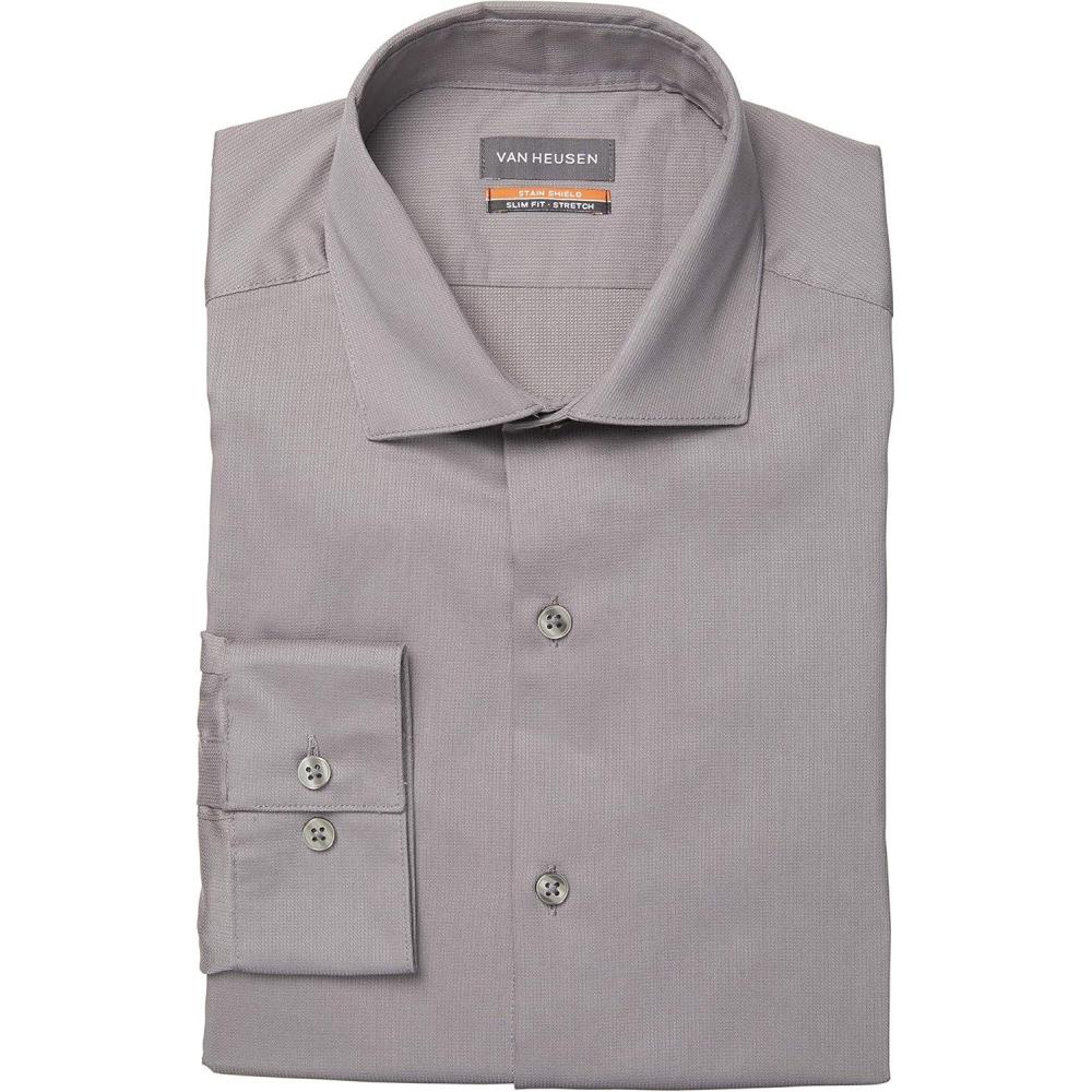 imageVan Heusen Mens Dress Shirt Slim Fit Stain Shield StretchOld Steel
