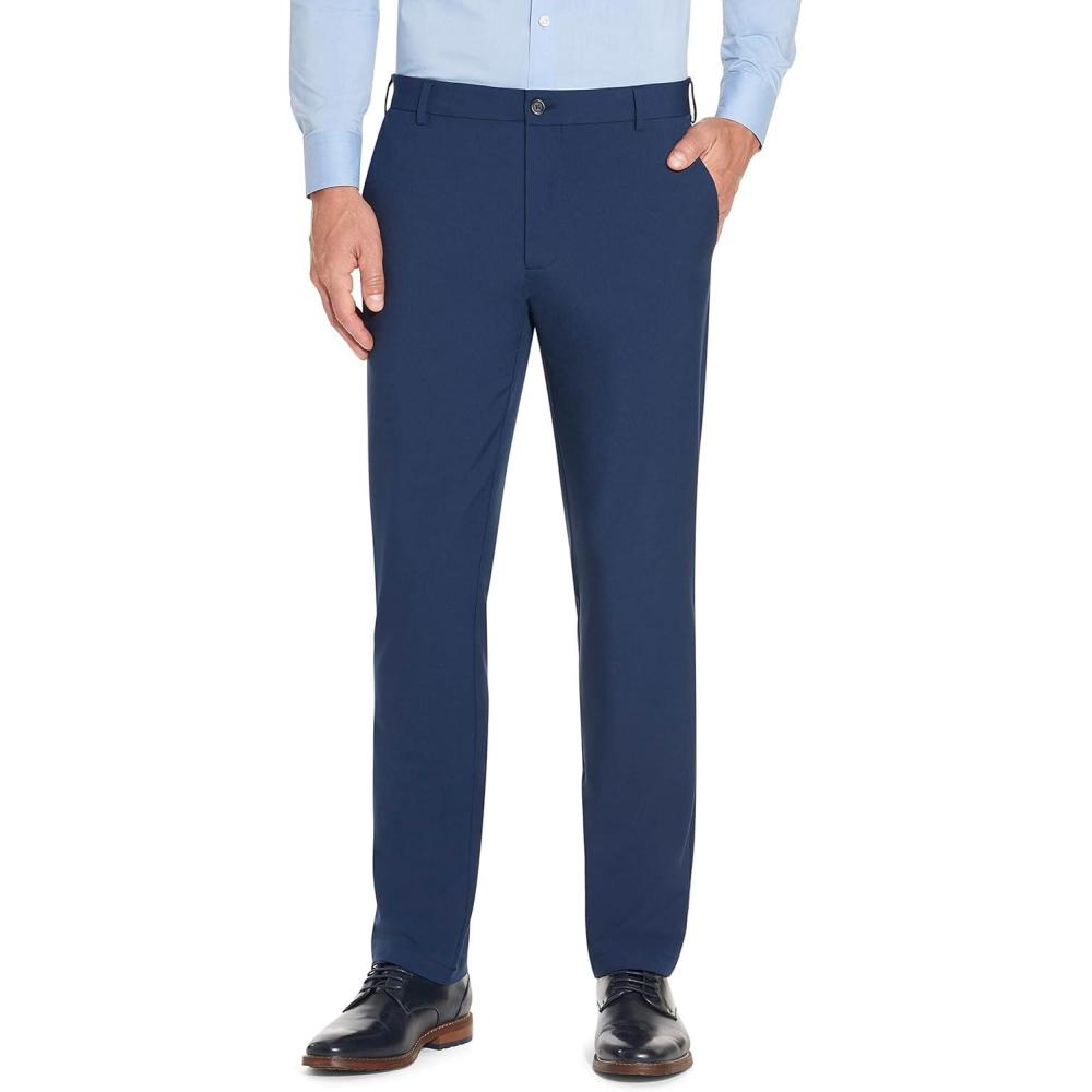 imageVan Heusen Mens Slim Fit Flex Flat Front PantBlue Barge