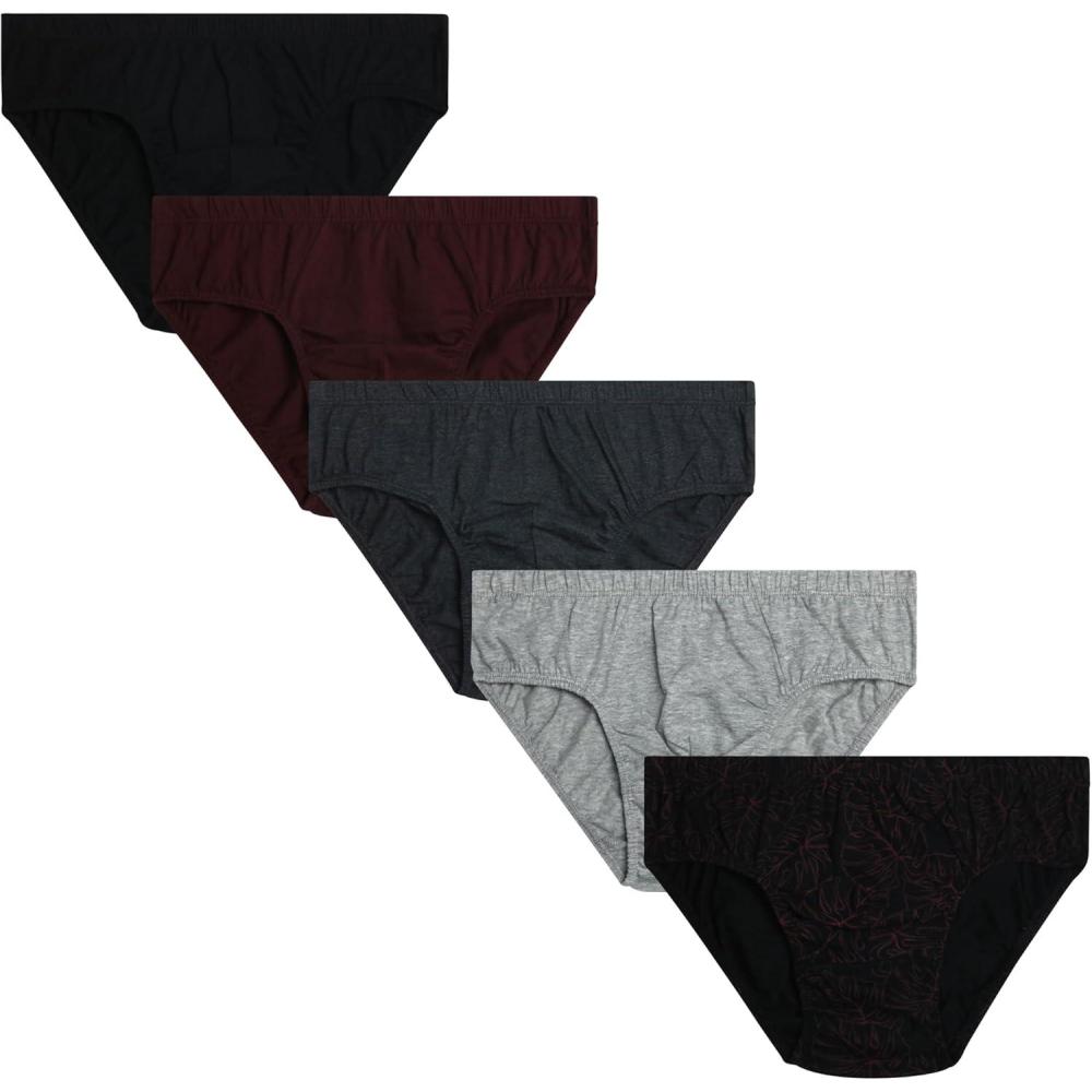 imageVan Heusen Mens Underwear Briefs 5 Pack Low Rise Briefs Underwear for Men Pack with Contour PouchCharcoal HeatherBlackPort RoyaleBlack PrintHeather Grey
