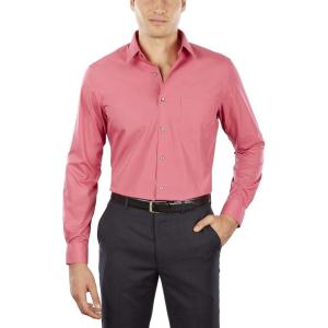 Van Heusen Men’s Dress Shirt Fitted Poplin Solid(Desert Rose)