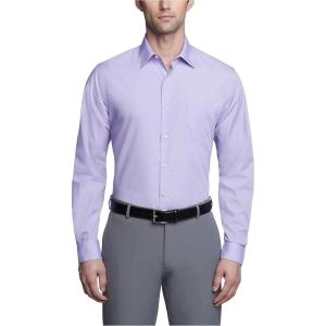 Van Heusen Men’s Dress Shirt Fitted Poplin Solid(Lavender)