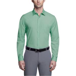 Van Heusen Men’s Dress Shirt Fitted Poplin Solid(Leaf)