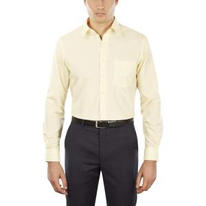 Van Heusen Men’s Dress Shirt Fitted Poplin Solid(Lemon Glaze)