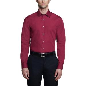 Van Heusen Men’s Dress Shirt Fitted Poplin Solid(Magenta)