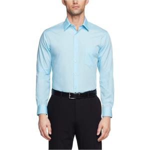 Van Heusen Men’s Dress Shirt Fitted Poplin Solid(Mist)
