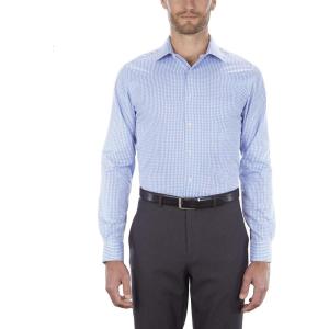 Van Heusen Men’s Dress Shirt Regular Fit Flex Collar Check(Blue)