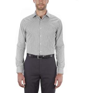 Van Heusen Men’s Dress Shirt Regular Fit Flex Collar Check(Granite)