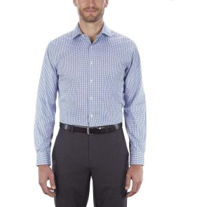 Van Heusen Men’s Dress Shirt Regular Fit Flex Collar Check(Midnight)