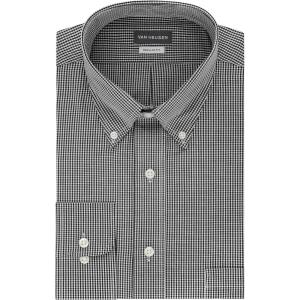 Van Heusen Men’s Dress Shirt Regular Fit Pinpoint Stripe(Black)