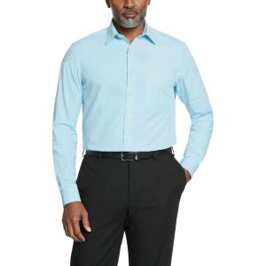 Van Heusen Mens Dress Shirt Regular Fit Poplin Solid(Mist)