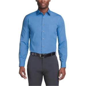 Van Heusen Mens Dress Shirt Regular Fit Poplin Solid(Pacifico)