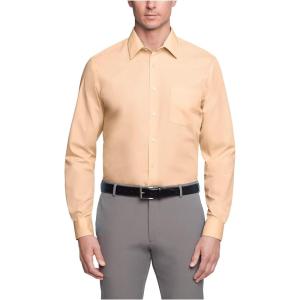 Van Heusen Mens Dress Shirt Regular Fit Poplin Solid(Scallop)