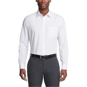Van Heusen Mens Dress Shirt Regular Fit Poplin Solid(White)