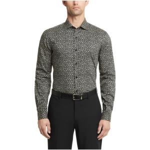 Van Heusen Mens Dress Shirt Slim Fit Stain Shield Stretch(Old Beige Stone)