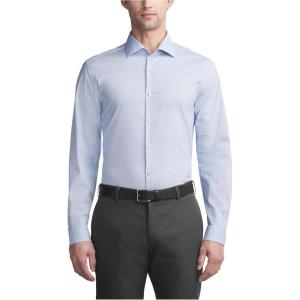Van Heusen Mens Dress Shirt Slim Fit Stain Shield Stretch(Old Blue Sea)