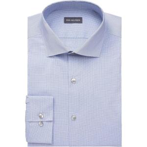 Van Heusen Mens Dress Shirt Slim Fit Stain Shield Stretch(Old Blue Silver)