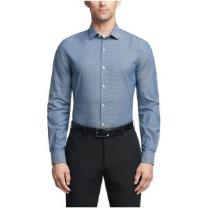 Van Heusen Mens Dress Shirt Slim Fit Stain Shield Stretch(Old Painters Blue)