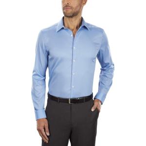 Van Heusen Men’s Flex Collar Slim Fit Stretch Dress Shirt(Blue Frost)