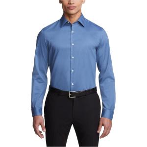 Van Heusen Men’s Flex Collar Slim Fit Stretch Dress Shirt(Dusty Blue)