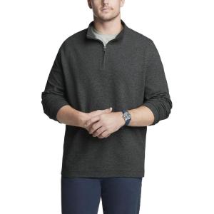 Van Heusen Men’s Size Big and Tall Flex Long Sleeve Ottoman Quarter Zip(Dark Iron Gate)