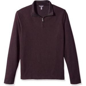 Van Heusen Men’s Size Big and Tall Flex Long Sleeve Ottoman Quarter Zip(Purple Monet)