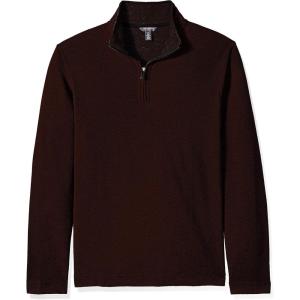 Van Heusen Men’s Size Big and Tall Flex Long Sleeve Ottoman Quarter Zip(Red Oxblood)