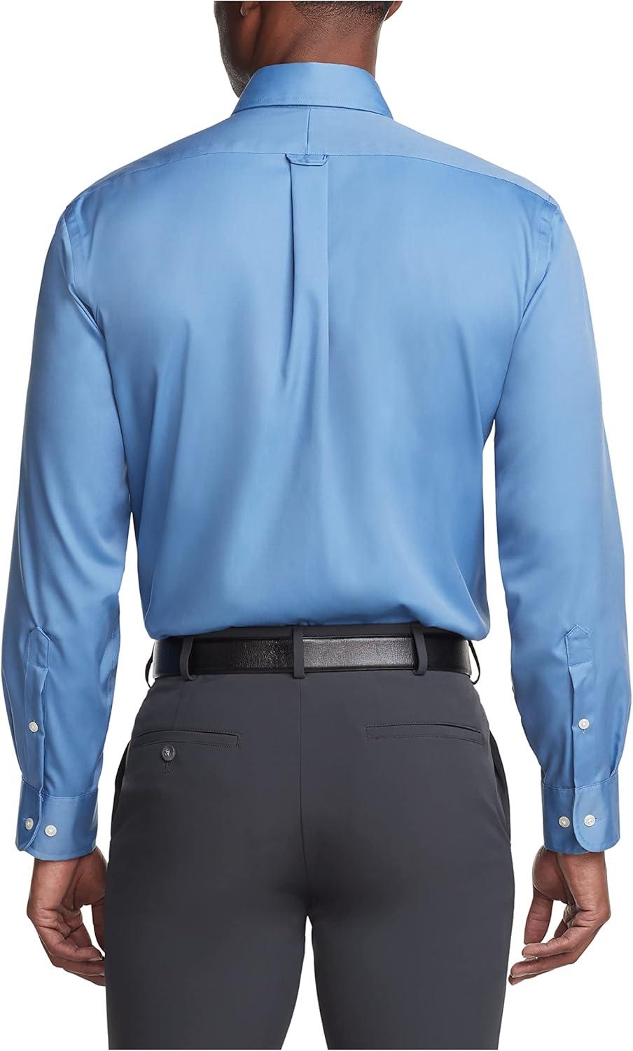 imageVan Heusen Mens Dress Shirt Regular Fit Non Iron SolidBlue Mist