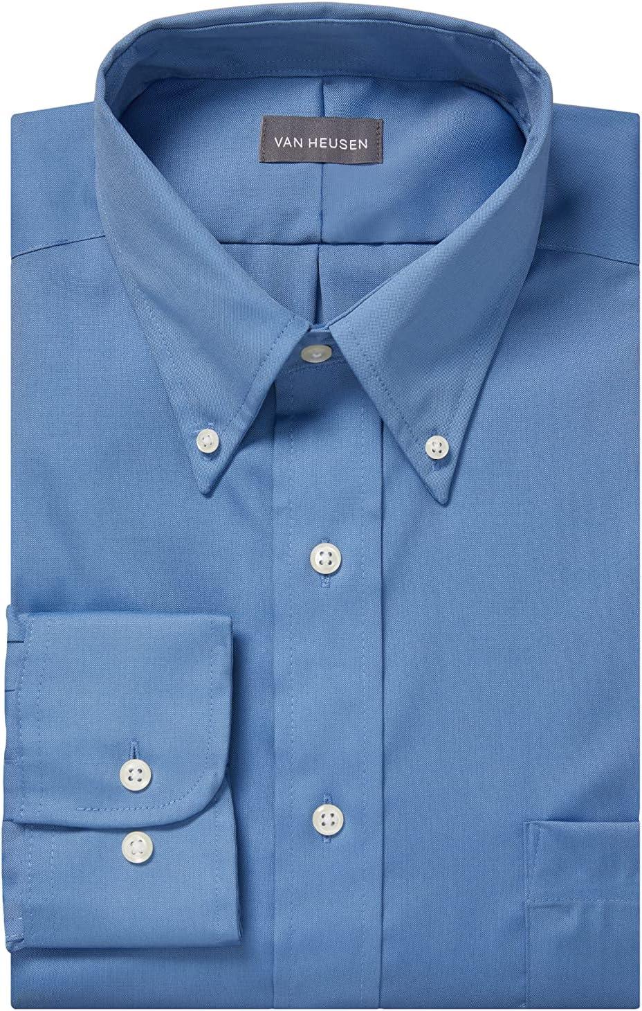 imageVan Heusen Mens Dress Shirt Regular Fit Non Iron SolidBlue Mist