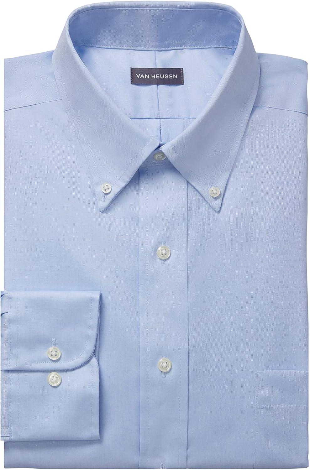 imageVan Heusen Mens Dress Shirt Regular Fit Non Iron SolidDanish Blue
