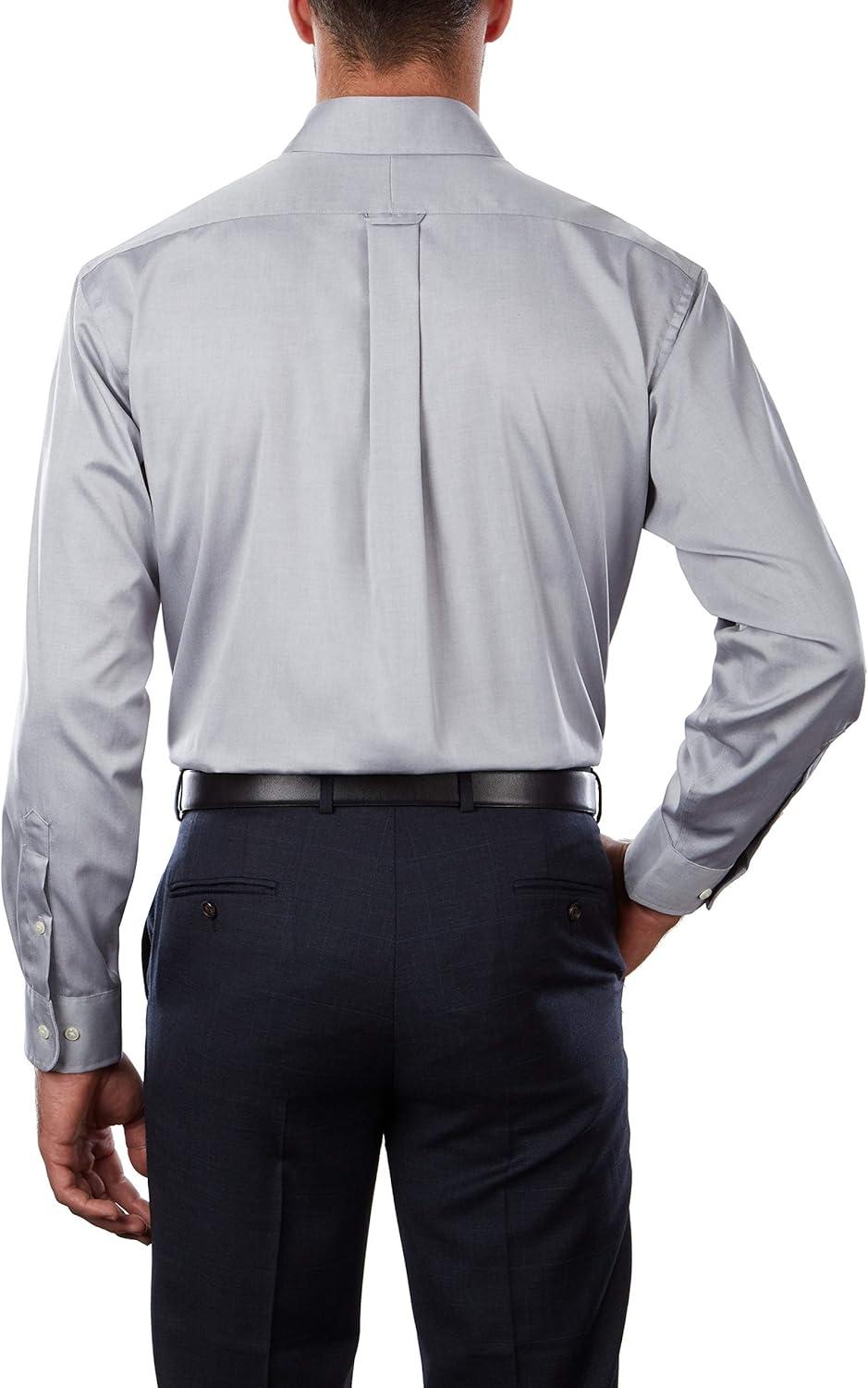 imageVan Heusen Mens Dress Shirt Regular Fit Non Iron SolidFrench Grey