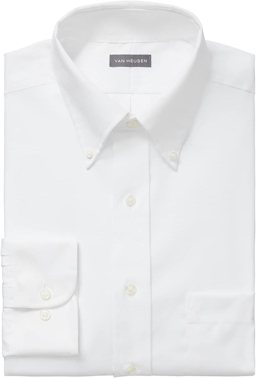 imageVan Heusen Mens Dress Shirt Regular Fit Non Iron SolidWhite