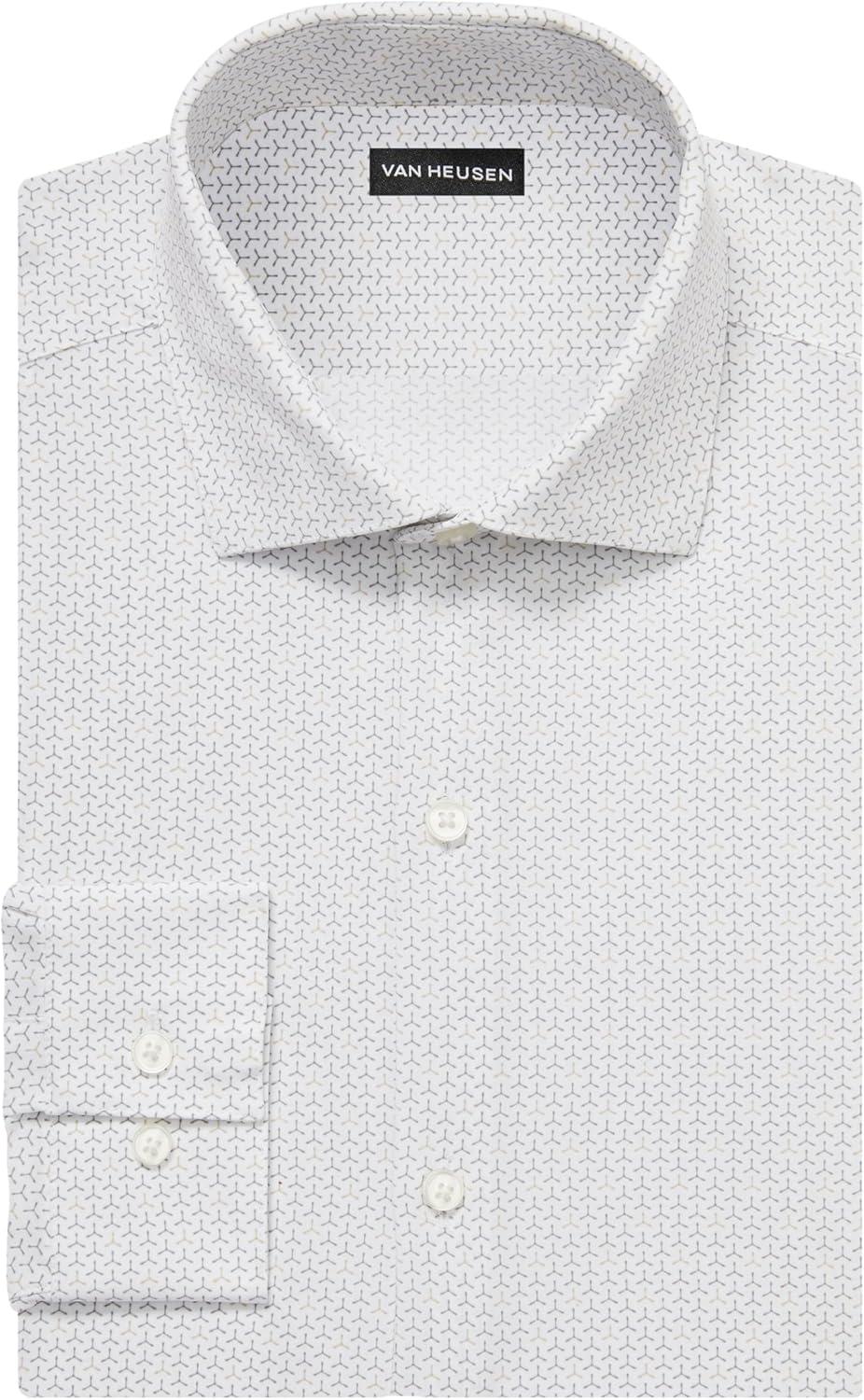 imageVan Heusen Mens Dress Shirt Slim Fit Traveler StretchBeige Multi