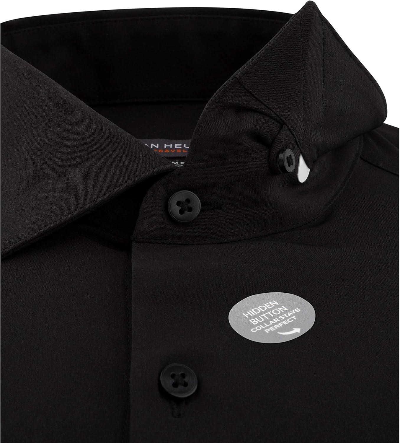 imageVan Heusen Mens Dress Shirt Slim Fit Traveler StretchBlack