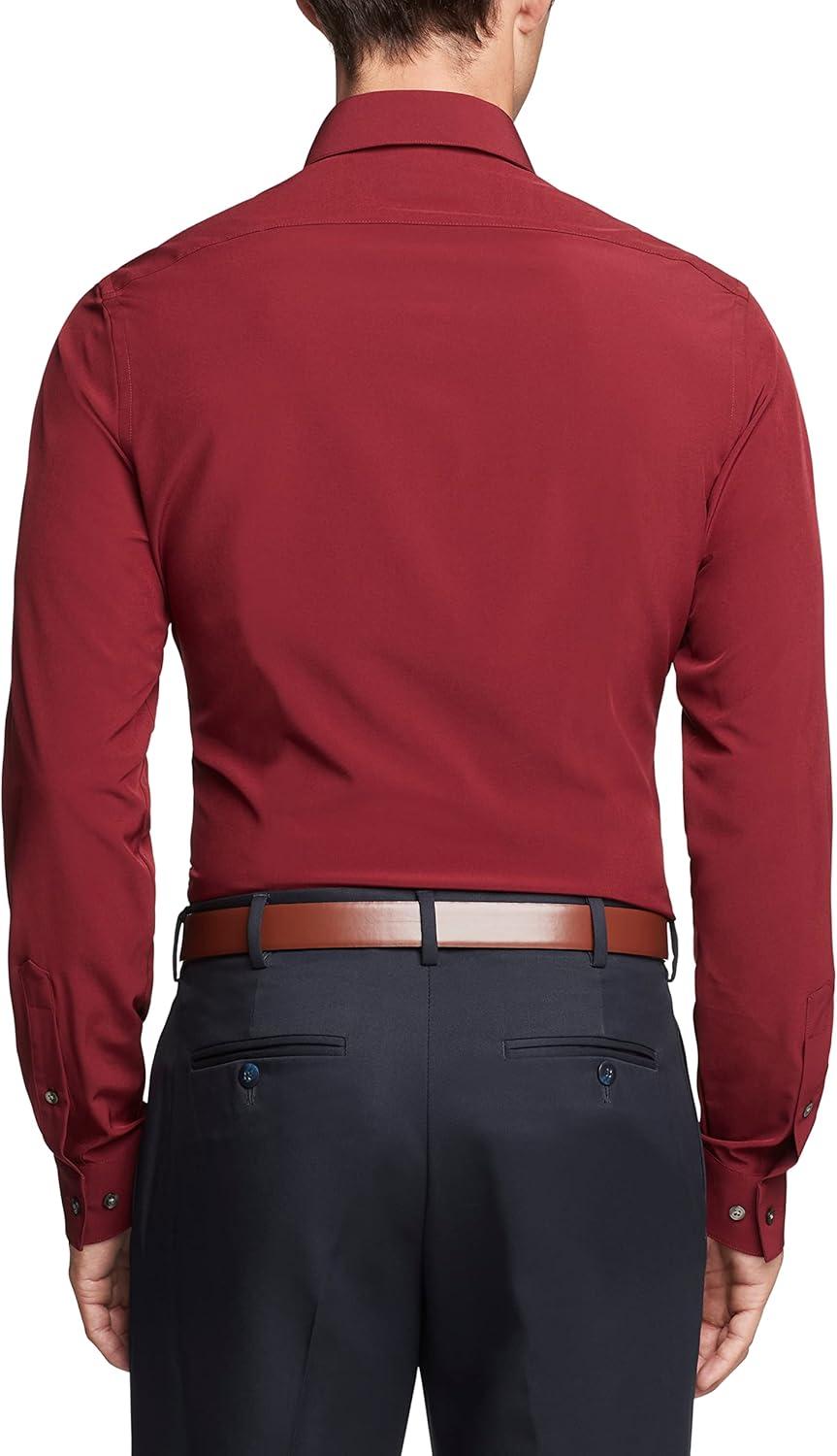 imageVan Heusen Mens Dress Shirt Slim Fit Traveler StretchMerlot