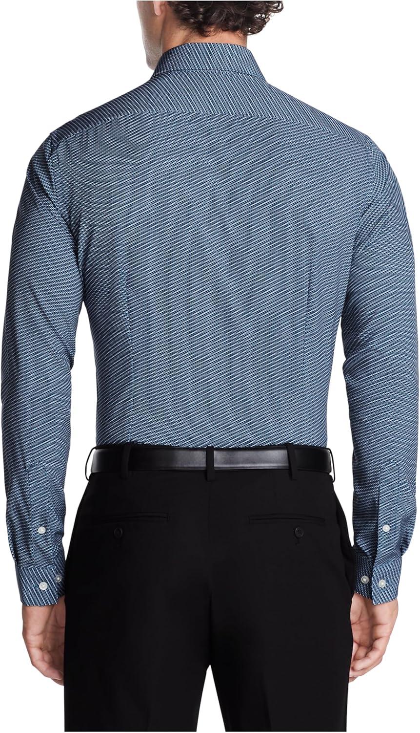 imageVan Heusen Mens Dress Shirt Slim Fit Traveler StretchTwilight Ocean