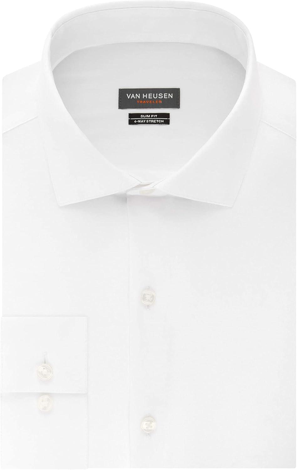 imageVan Heusen Mens Dress Shirt Slim Fit Traveler StretchWhite