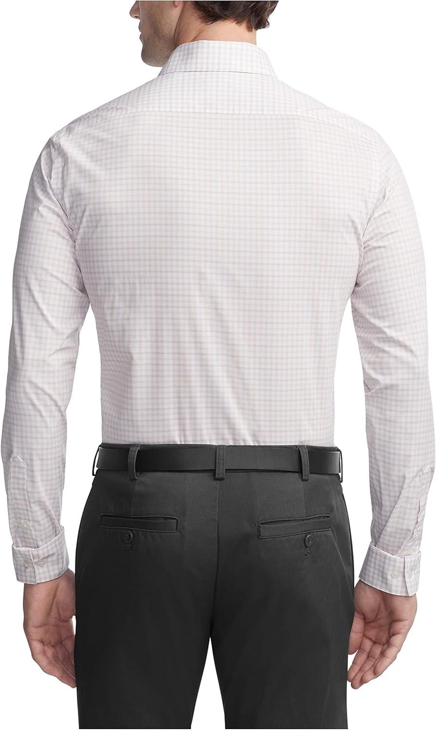 imageVan Heusen Mens Dress Shirt Slim Fit Ultra Wrinkle Free Flex Collar StretchApricot