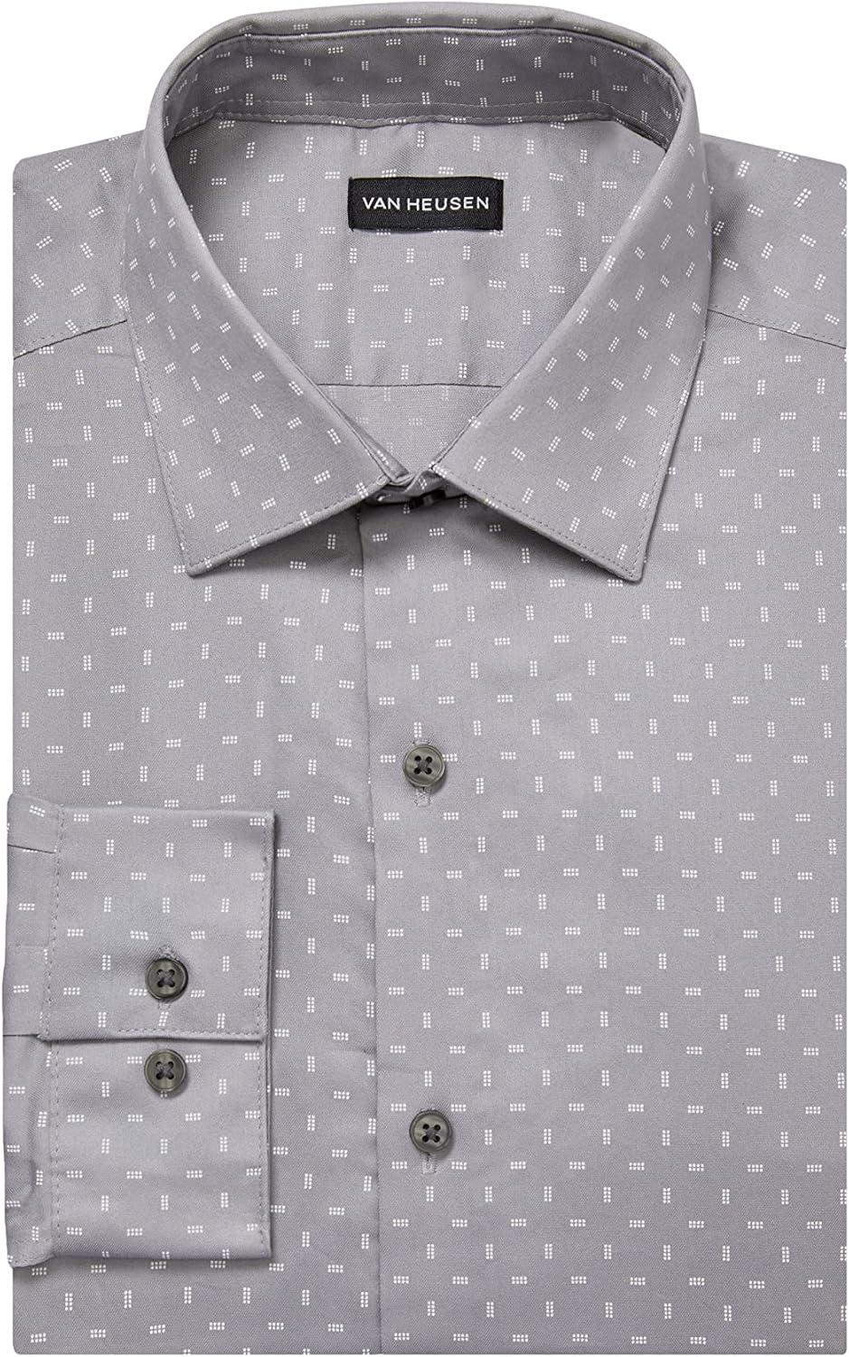 imageVan Heusen Mens Dress Shirt Slim Fit Ultra Wrinkle Free Flex Collar StretchFlint