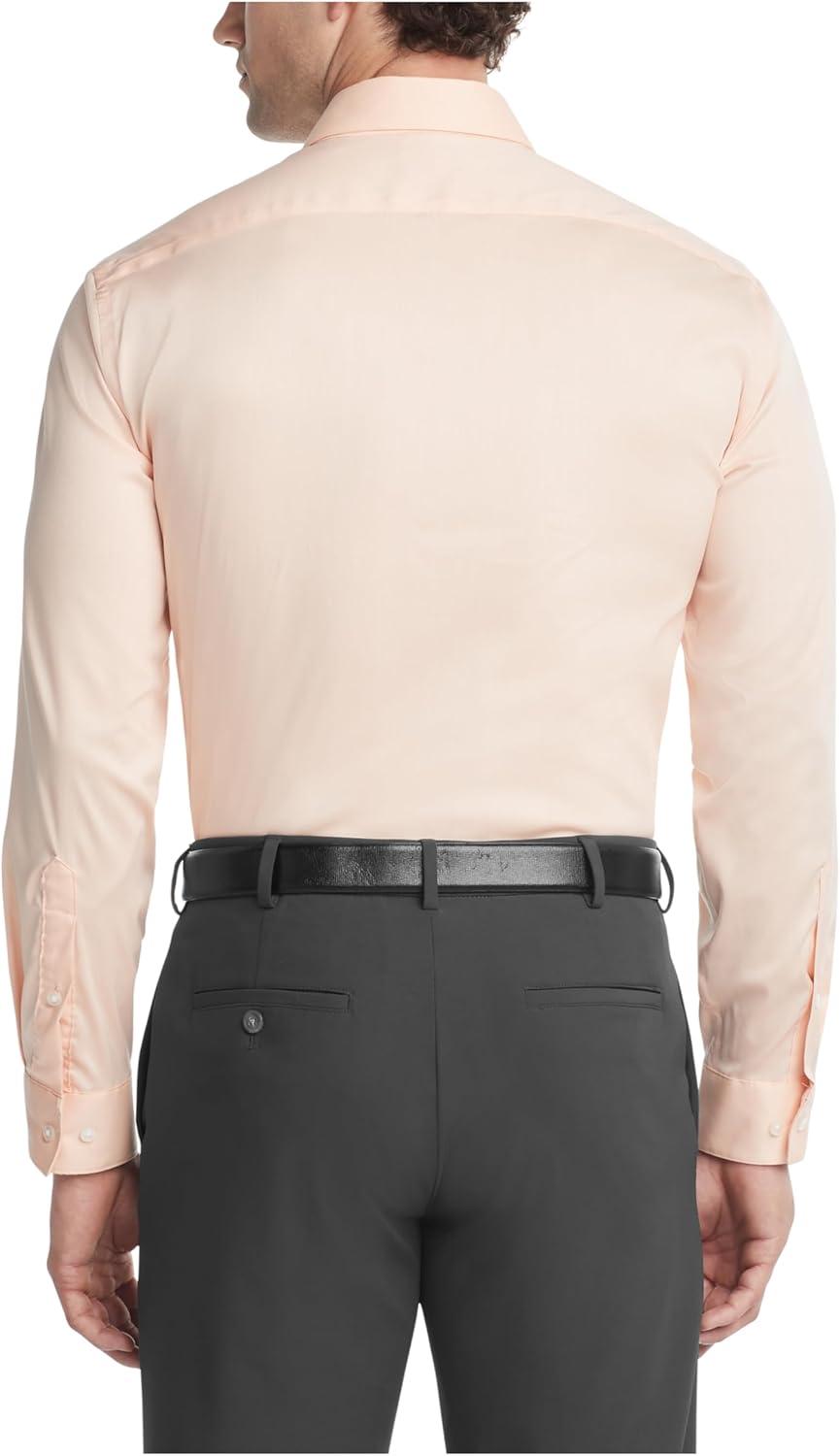 imageVan Heusen Mens Dress Shirt Slim Fit Ultra Wrinkle Free Flex Collar StretchMelon