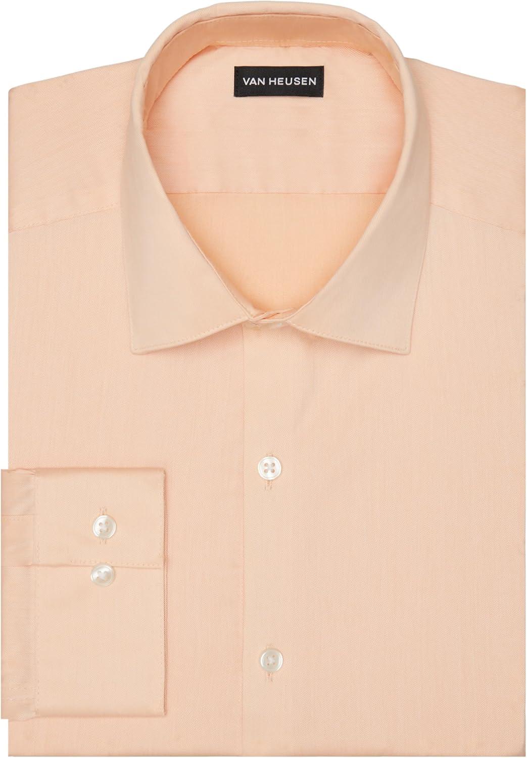 imageVan Heusen Mens Dress Shirt Slim Fit Ultra Wrinkle Free Flex Collar StretchMelon