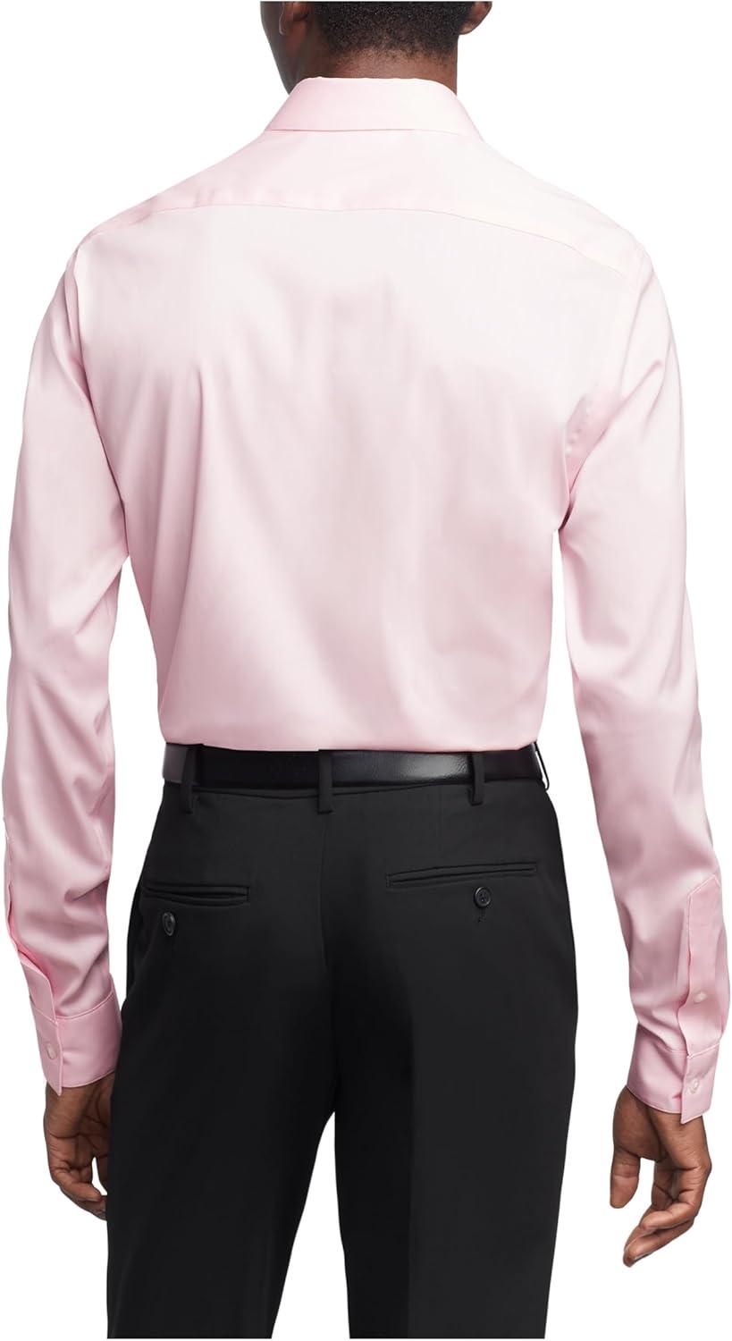 imageVan Heusen Mens Dress Shirt Slim Fit Ultra Wrinkle Free Flex Collar StretchPale Pink