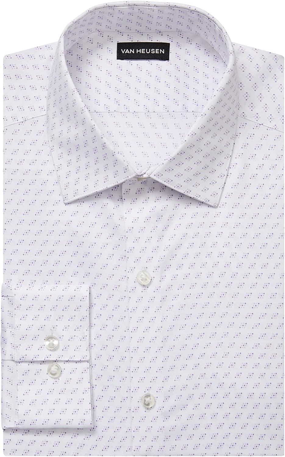 imageVan Heusen Mens Dress Shirt Slim Fit Ultra Wrinkle Free Flex Collar StretchPurple Rain