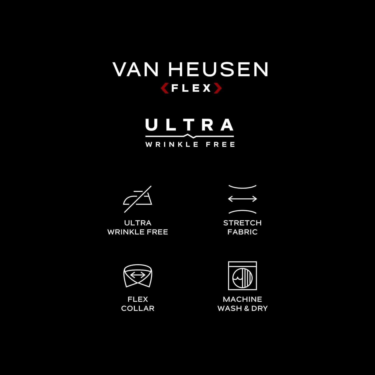imageVan Heusen Mens Dress Shirt Slim Fit Ultra Wrinkle Free Flex Collar StretchScarlet