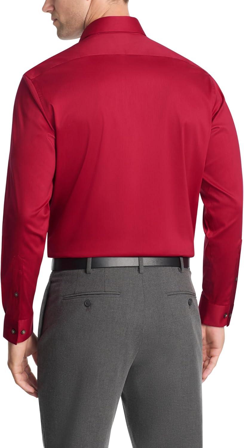 imageVan Heusen Mens Dress Shirt Slim Fit Ultra Wrinkle Free Flex Collar StretchScarlet
